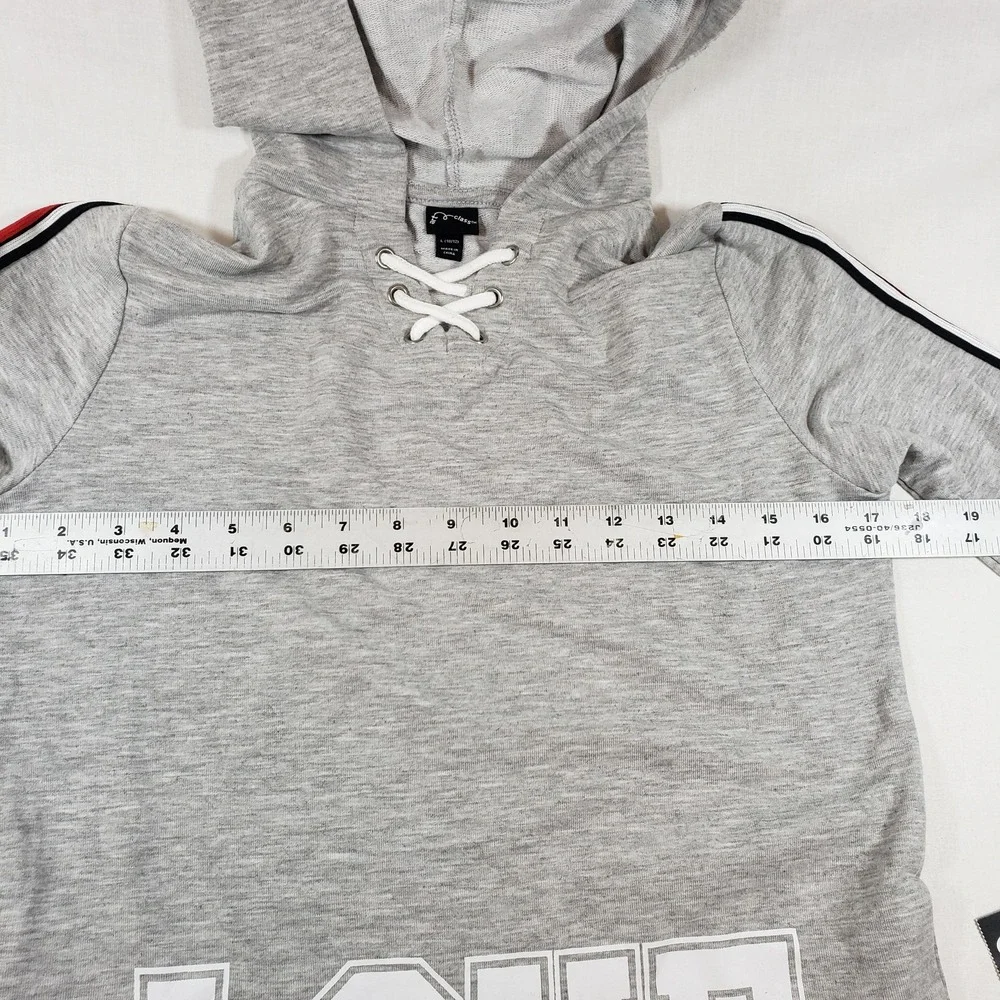 Art Class Girls Heather‎ Gray LOVE Lace Up Hoodie Sweatshirt L 10/12 NWT